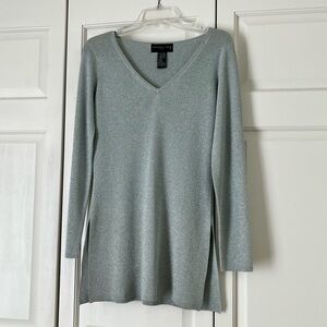 August Silk vintage metallic tunic top